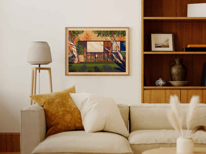 Eames House Illustration, Los Angeles Art Print by George Townley