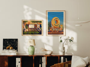 Eames House Illustration, Los Angeles Art Print by George Townley