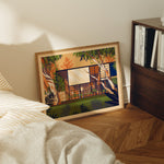 Eames House Illustration, Los Angeles Art Print by George Townley