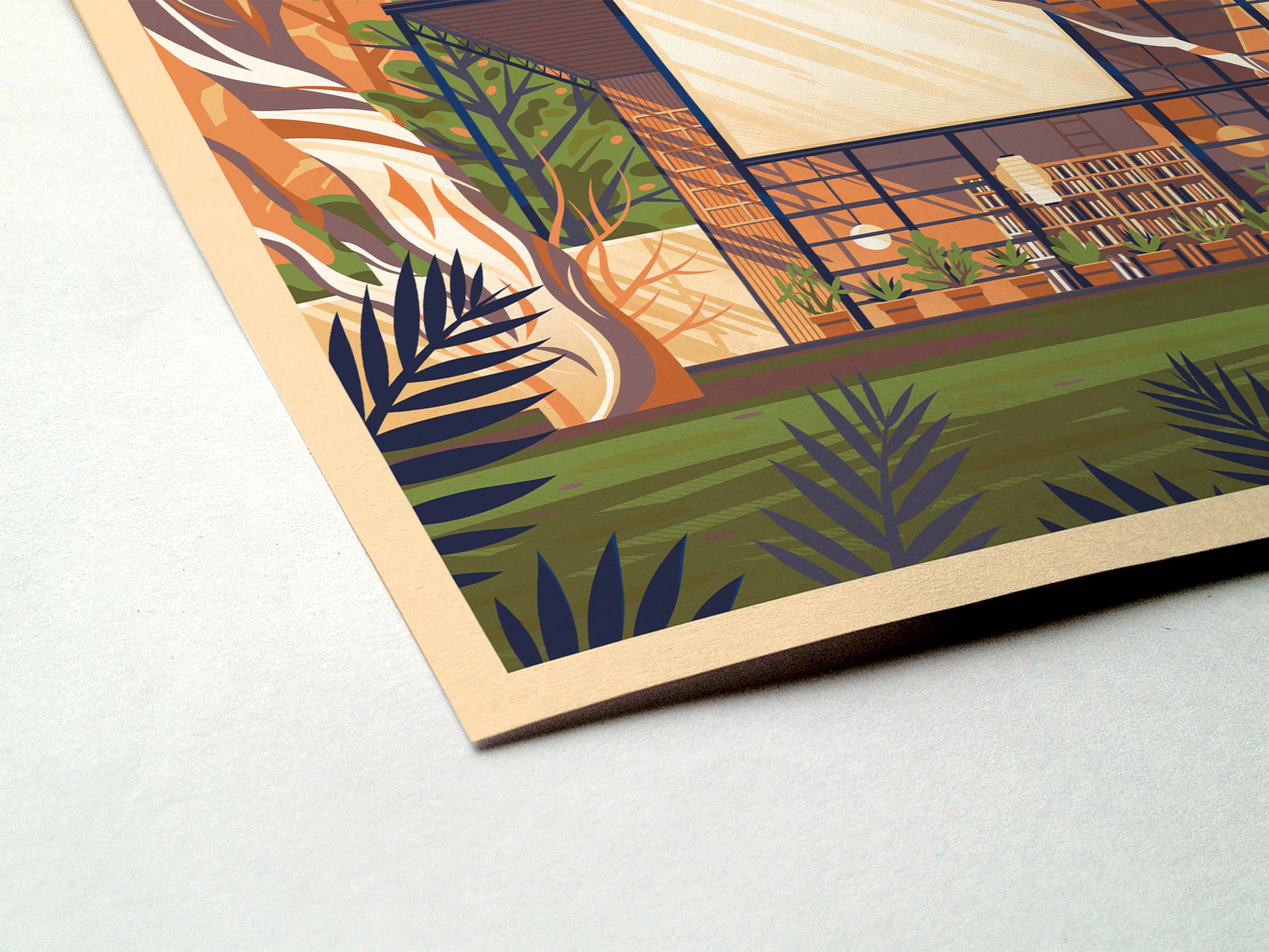 Eames House Illustration, Los Angeles Art Print by George Townley