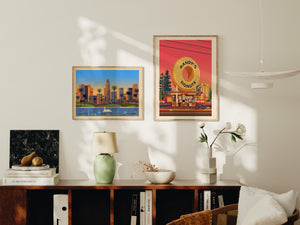 Echo Park Illustration, Los Angeles Art Print by George Townley