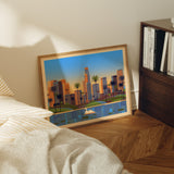 Echo Park Illustration, Los Angeles Art Print by George Townley