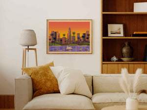 Echo Park Illustration, Los Angeles Art Print by George Townley