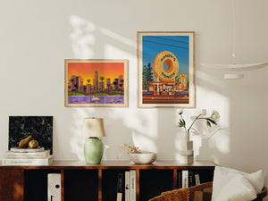 Echo Park Illustration, Los Angeles Art Print by George Townley