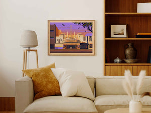 El Rey Theatre Illustration, Los Angeles Art Print by George Townley