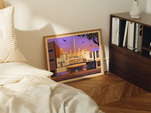 El Rey Theatre Illustration, Los Angeles Art Print by George Townley