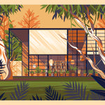 Eames House Illustration, Los Angeles Art Print by George Townley