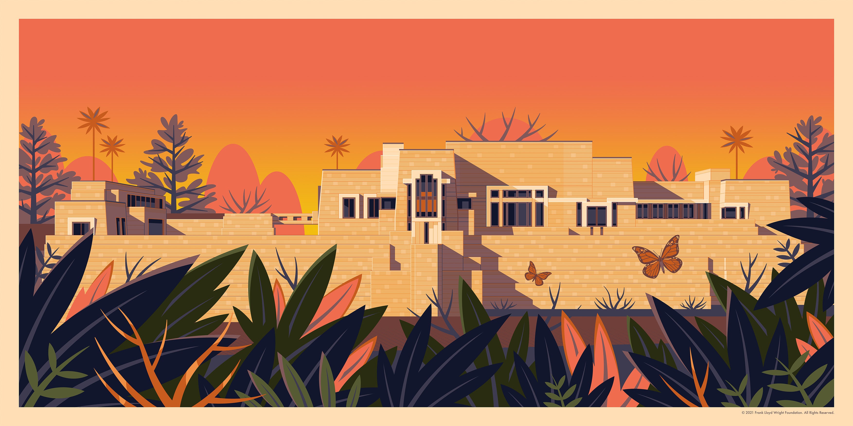 Ennis House Los Angeles Art Print by George Townley