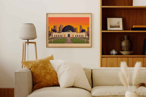 Griffith Observatory Illustration, Los Angeles Art Print by George Townley