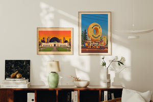 Griffith Observatory Illustration, Los Angeles Art Print by George Townley