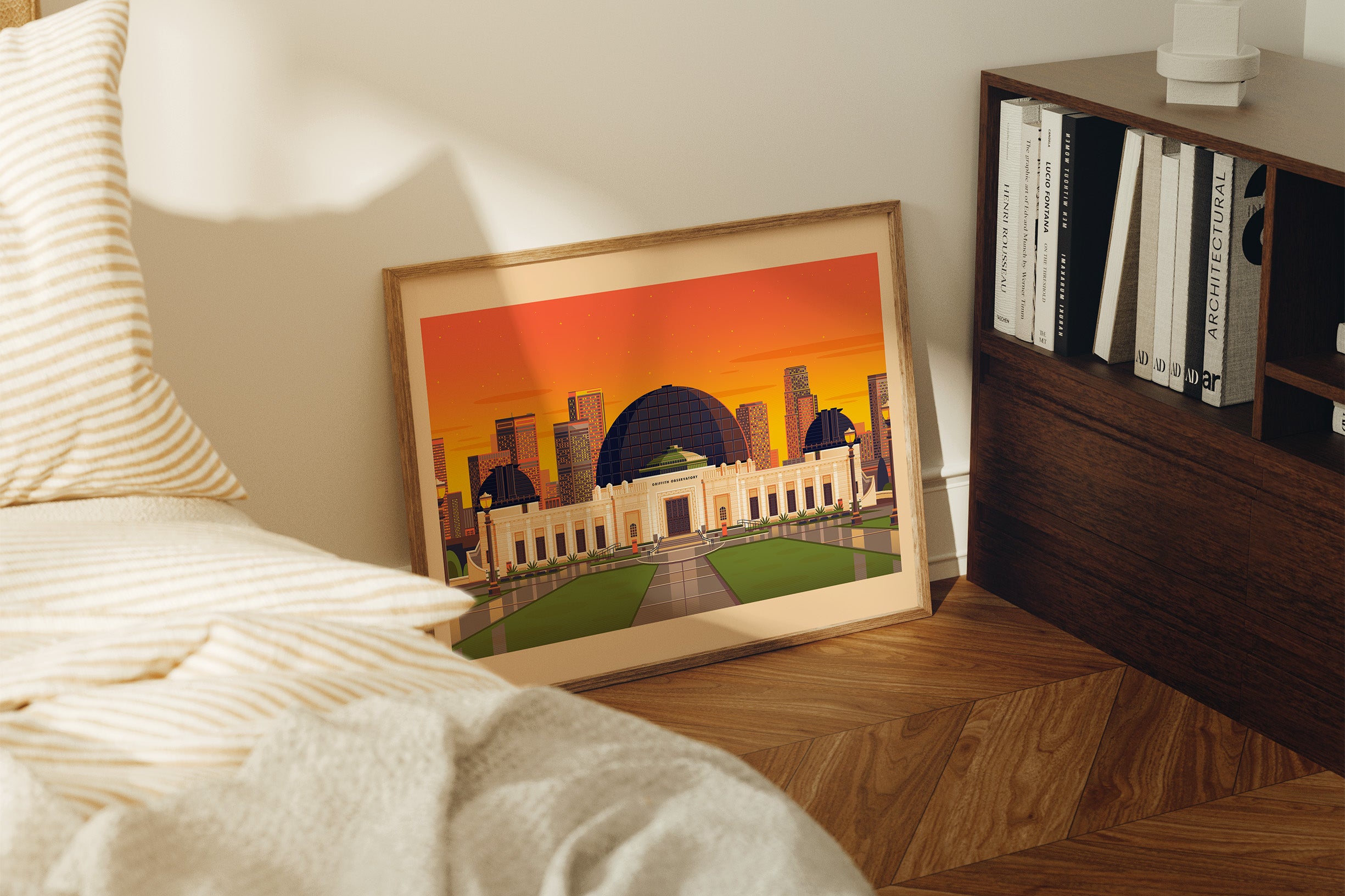 Griffith Observatory Illustration, Los Angeles Art Print by George Townley