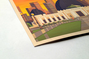 Griffith Observatory Illustration, Los Angeles Art Print by George Townley