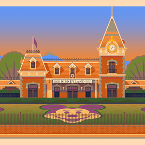 Disneyland Entrance Illustration, Los Angeles Art Print by George Townley