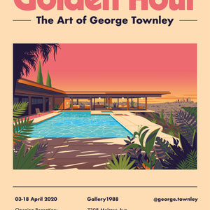 Golden Hour Poster Illustration, Los Angeles Art Print by George Townley