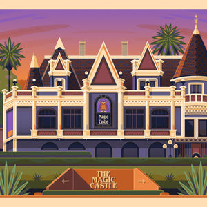 Magic Castle Illustration, Los Angeles Art Print by George Townley