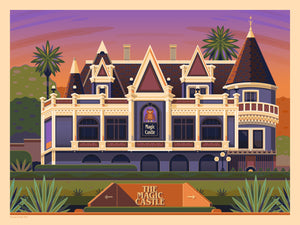 Magic Castle Illustration, Los Angeles Art Print by George Townley