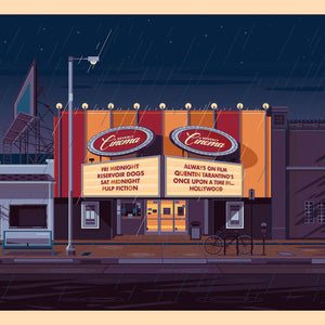 New Beverly Cinema Illustration, Los Angeles Art Print by George Townley