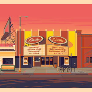 New Beverly Cinema Illustration, Los Angeles Art Print by George Townley