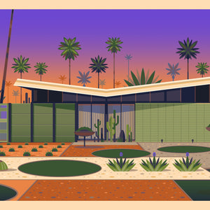 Alexander Home Illustration, Palm Springs Art Print by George Townley