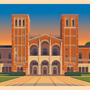 Royce Hall Illustration, Los Angeles Art Print by George Townley