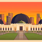 Griffith Observatory Illustration, Los Angeles Art Print by George Townley