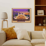 Hollywood Bowl Illustration, Los Angeles Art Print by George Townley