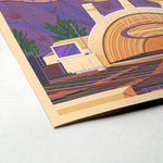 Hollywood Bowl Illustration, Los Angeles Art Print by George Townley