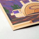Hollywood Bowl Illustration, Los Angeles Art Print by George Townley