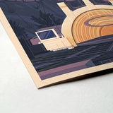 Hollywood Bowl Illustration, Los Angeles Art Print by George Townley