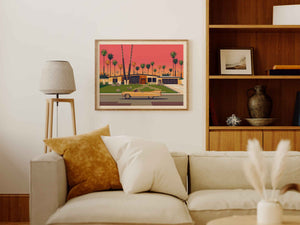 House on Via Vadera Illustration, Los Angeles Art Print by George Townley
