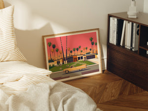 House on Via Vadera Illustration, Los Angeles Art Print by George Townley