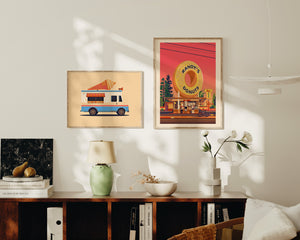 Ice Cream Truck Illustration, Los Angeles Art Print by George Townley