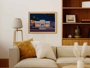In-N-Out Hollywood Illustration, Los Angeles Art Print by George Townley