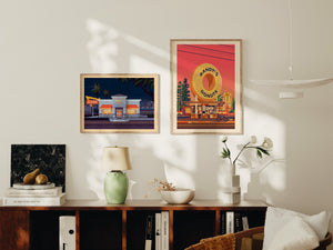 In-N-Out Hollywood Illustration, Los Angeles Art Print by George Townley