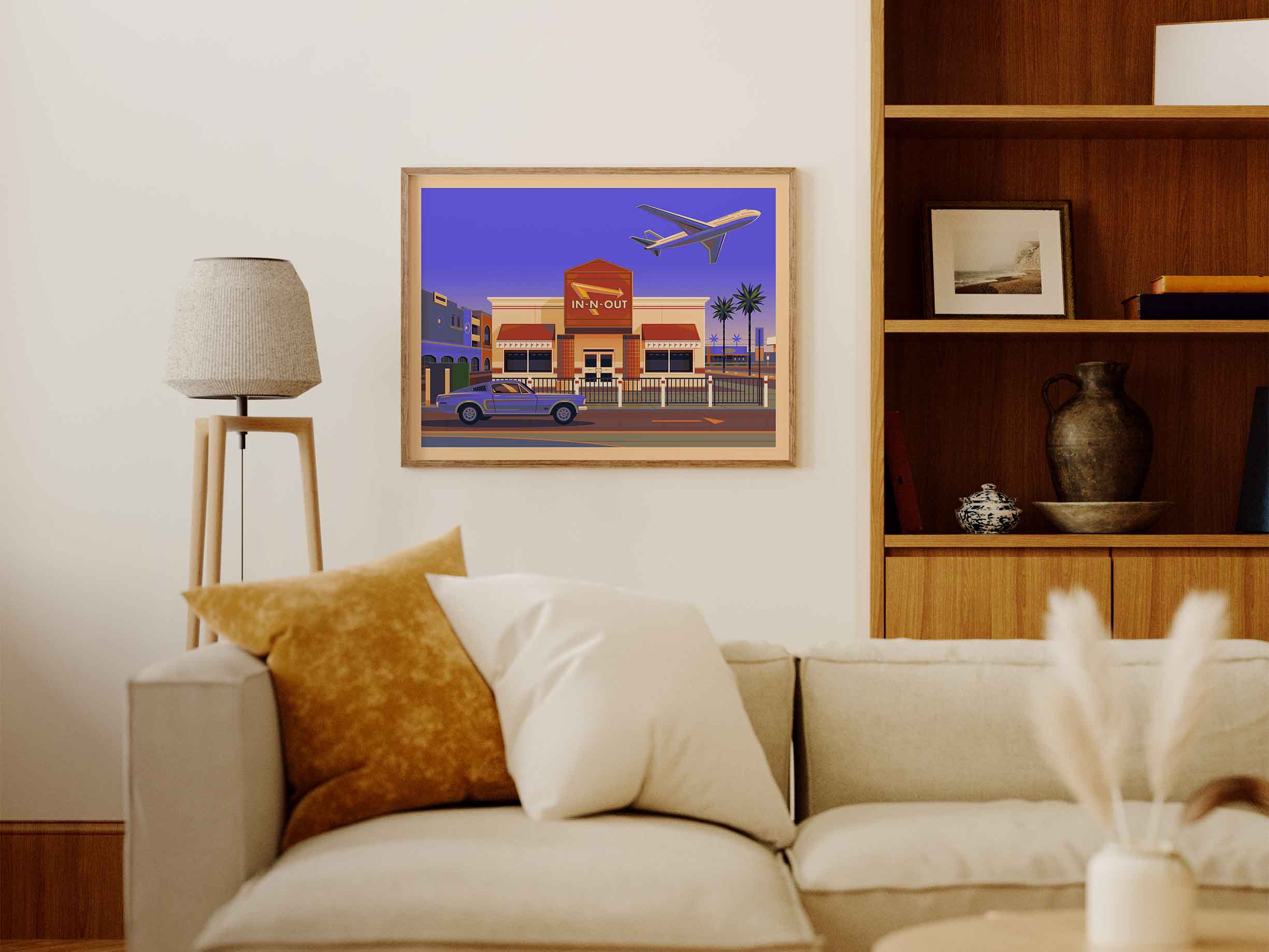 In-N-Out LAX Illustration, Los Angeles Art Print by George Townley