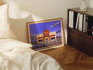 In-N-Out LAX Illustration, Los Angeles Art Print by George Townley