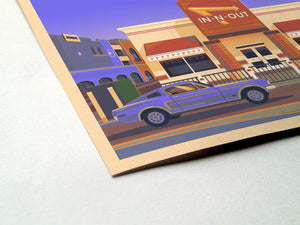 In-N-Out LAX Illustration, Los Angeles Art Print by George Townley