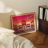 In-N-Out LAX Illustration, Los Angeles Art Print by George Townley