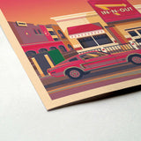 In-N-Out LAX Illustration, Los Angeles Art Print by George Townley