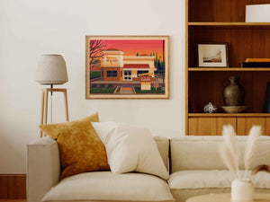 In-N-Out Van Nuys Illustration, Los Angeles Art Print by George Townley