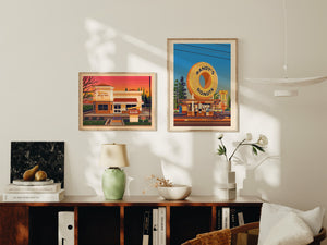 In-N-Out Van Nuys Illustration, Los Angeles Art Print by George Townley