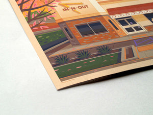 In-N-Out Van Nuys Illustration, Los Angeles Art Print by George Townley