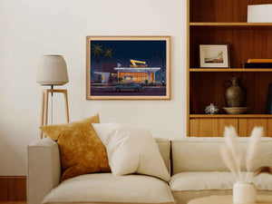 In-N-Out Westwood Illustration, Los Angeles Art Print by George Townley