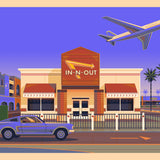 In-N-Out LAX Illustration, Los Angeles Art Print by George Townley