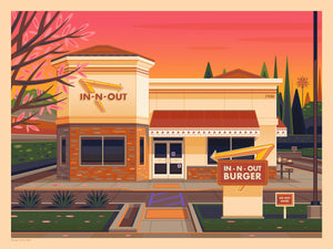 In-N-Out Van Nuys Illustration, Los Angeles Art Print by George Townley
