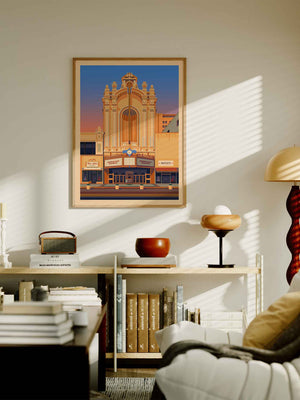 Los Angeles Theatre Illustration, Los Angeles Art Print by George Townley