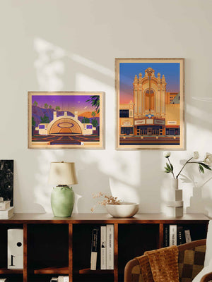 Los Angeles Theatre Illustration, Los Angeles Art Print by George Townley