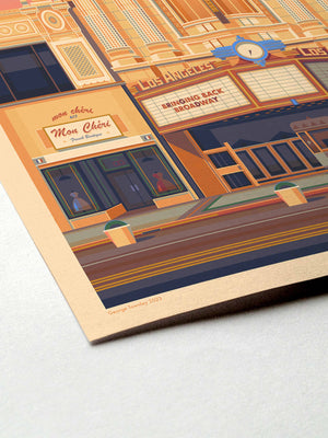 Los Angeles Theatre Illustration, Los Angeles Art Print by George Townley