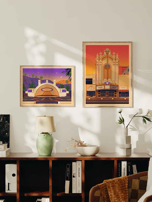 Los Angeles Theatre Illustration, Los Angeles Art Print by George Townley