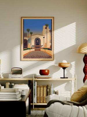 Los Angeles Union Station Illustration, Los Angeles Art Print by George Townley